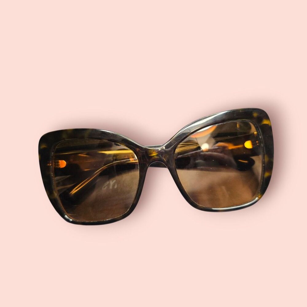 Dolce & Gabbana DG4348 Havana Brown Gradient Acetate Cat Eye Sunglasses Luxury